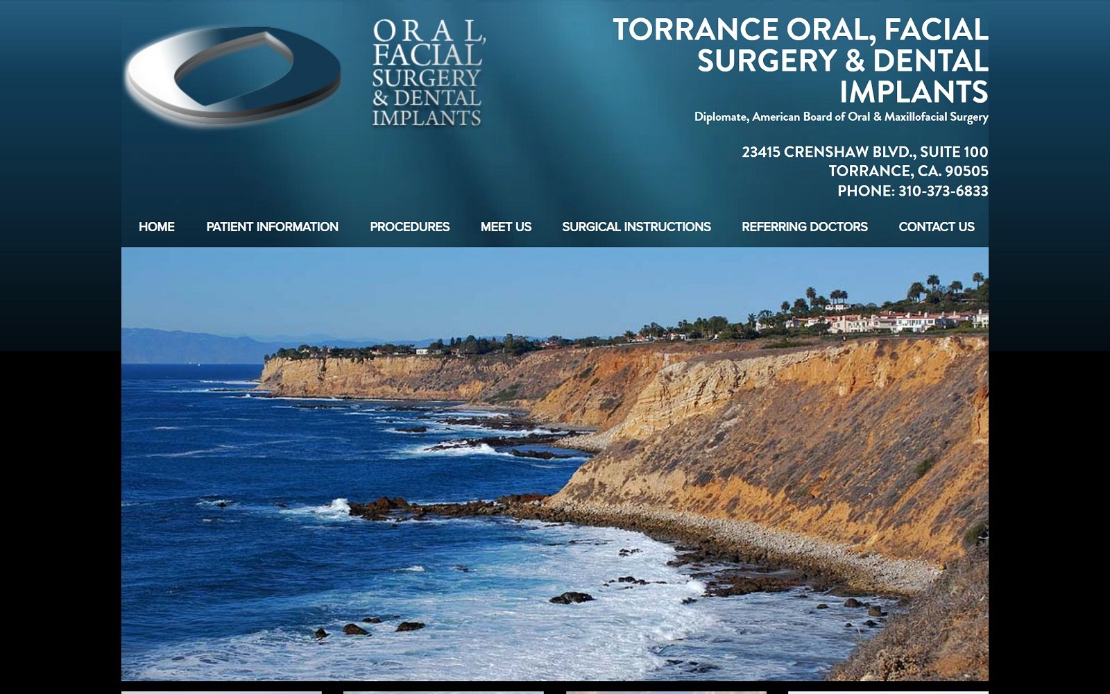 The screenshot of ramtin vahadi, dds, md torranceoralsurgery. Com website