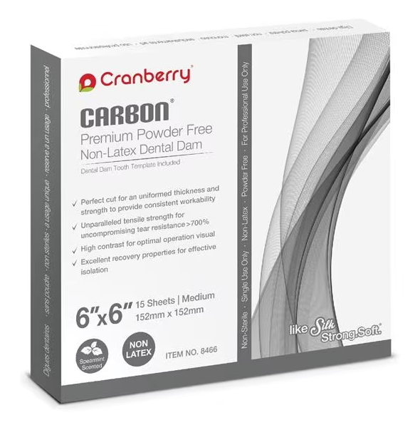 Cranberry-Carbon-Latex-Free-Rubber-Dam-6-in-x-6-in-Medium-Gauge-Mnt-Scntd-15Box