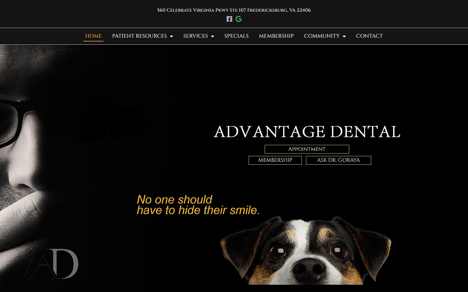 Advantagedentalva. Com screenshot