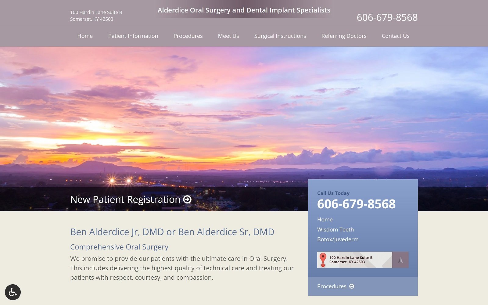 Alderdiceoralsurgery. Com screenshot