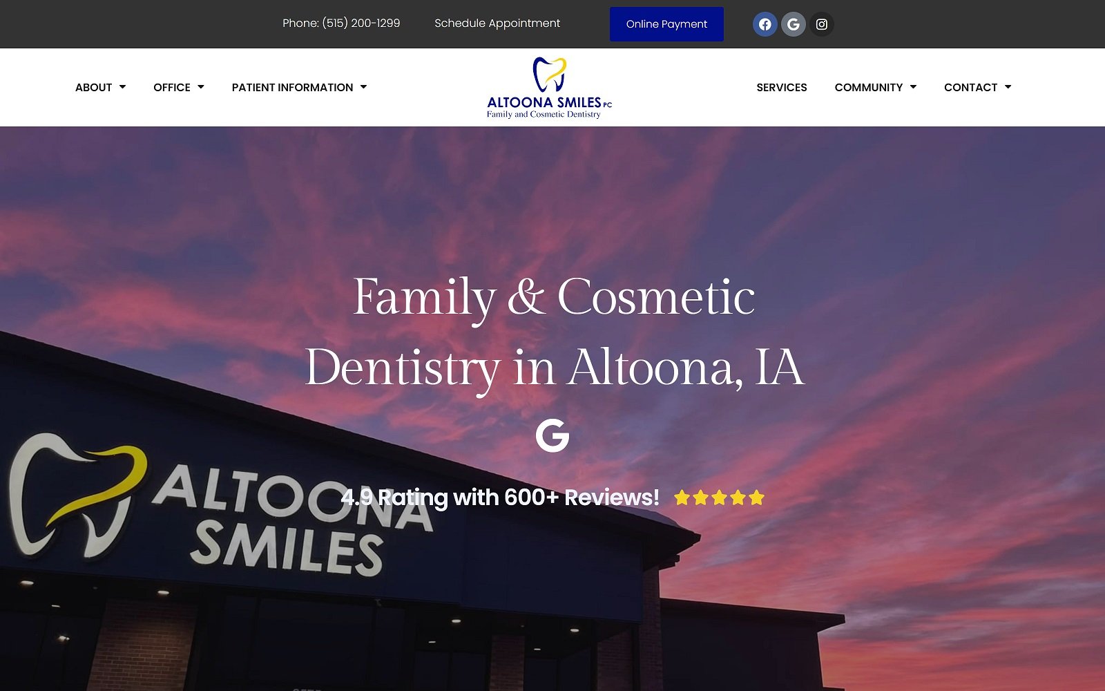 Altoonasmiles. Com screenshot