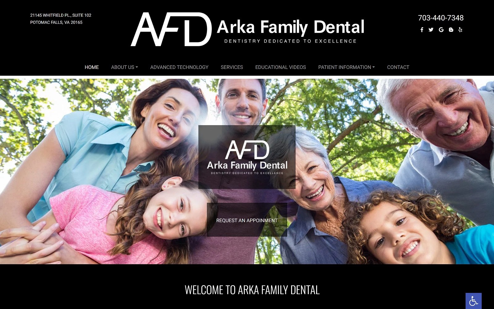 Arkafamilydentist. Com screenshot