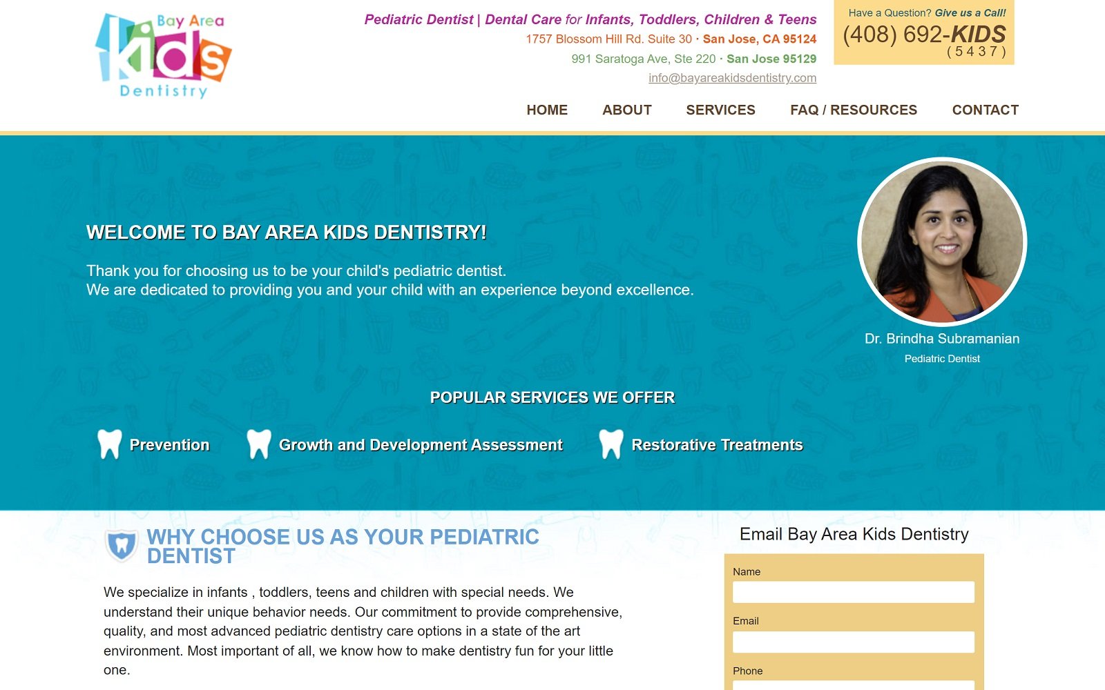 Bayareakidsdentistry. Com screenshot