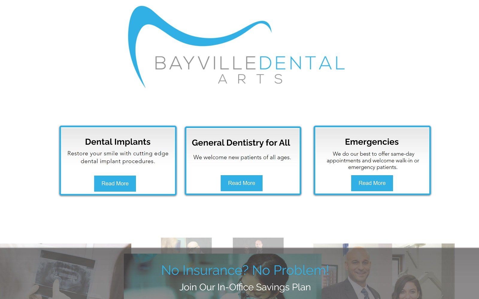 Bayvilledentalarts. Com screenshot