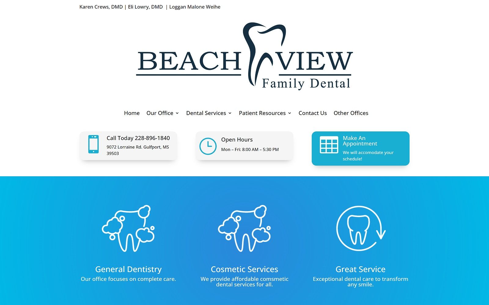 Beachviewfamilydental. Com screenshot