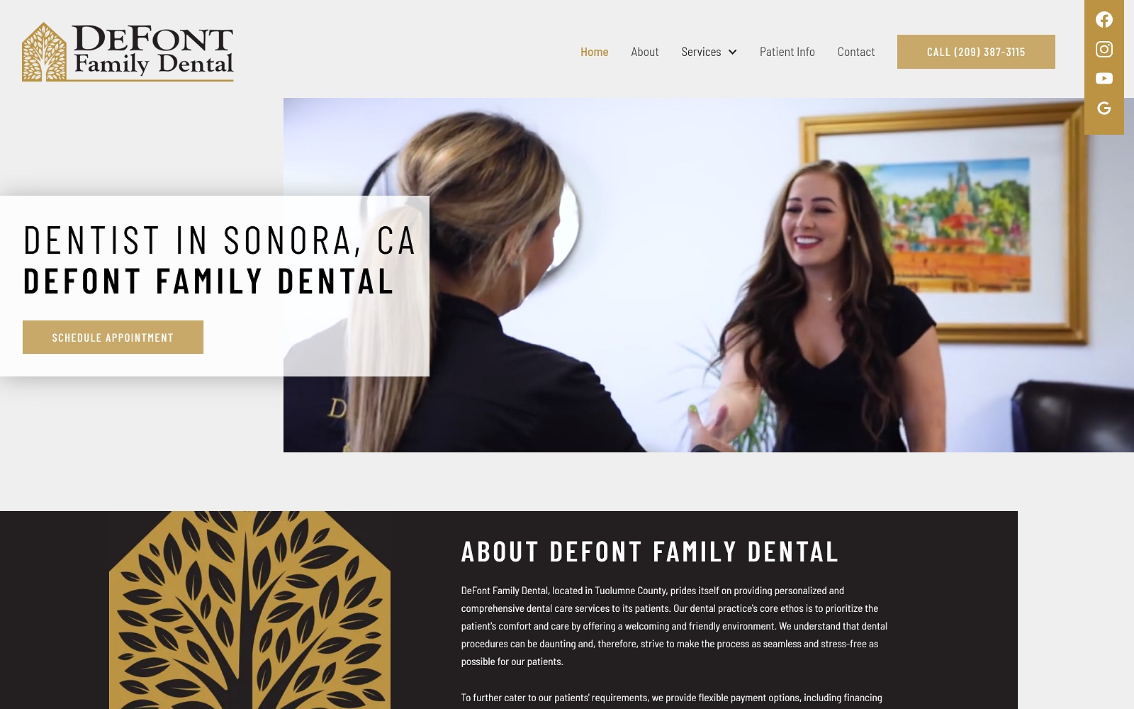 Defontfamilydental. Com screenshot