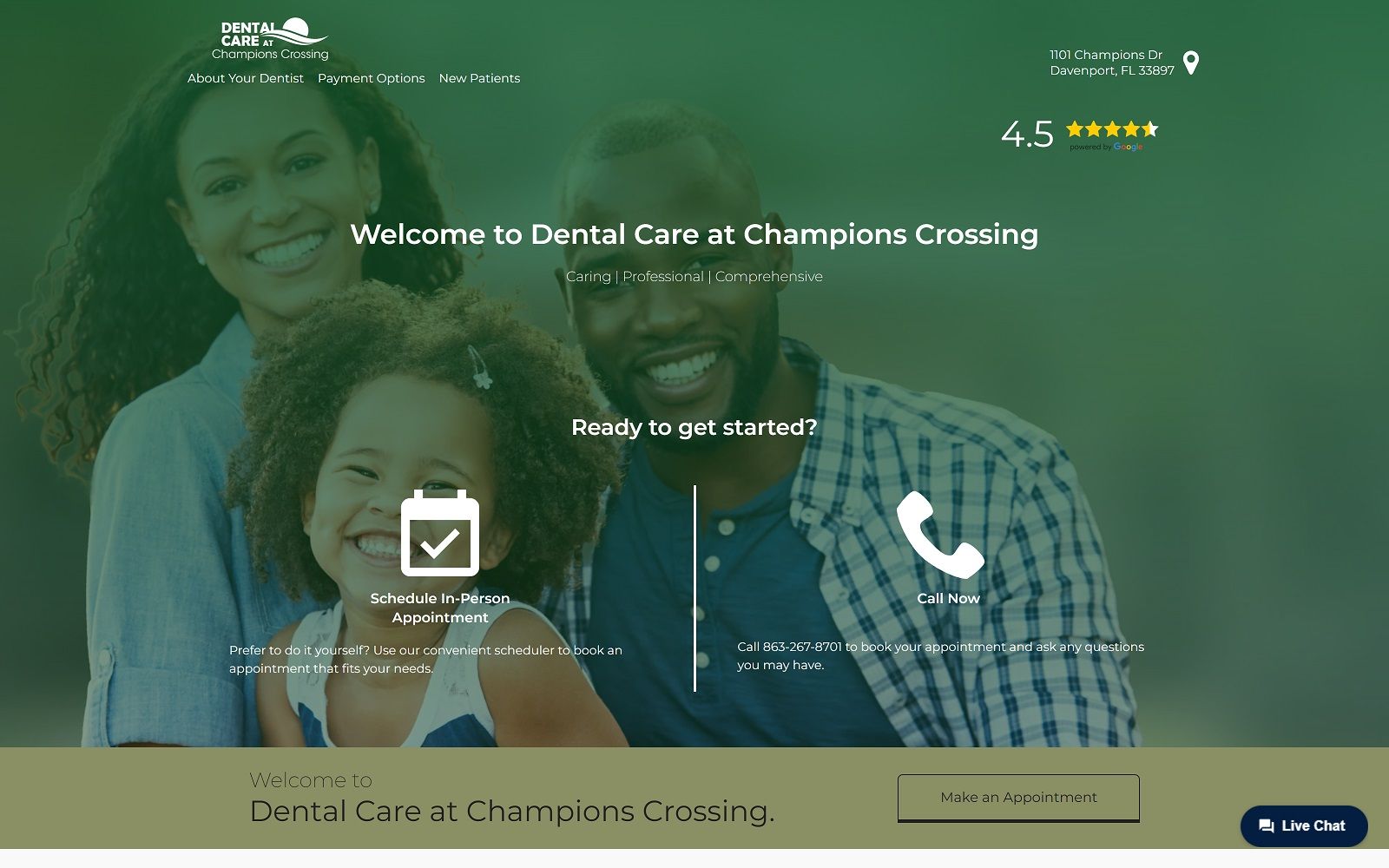 Dentalcareatchampionscrossing. Com screenshot