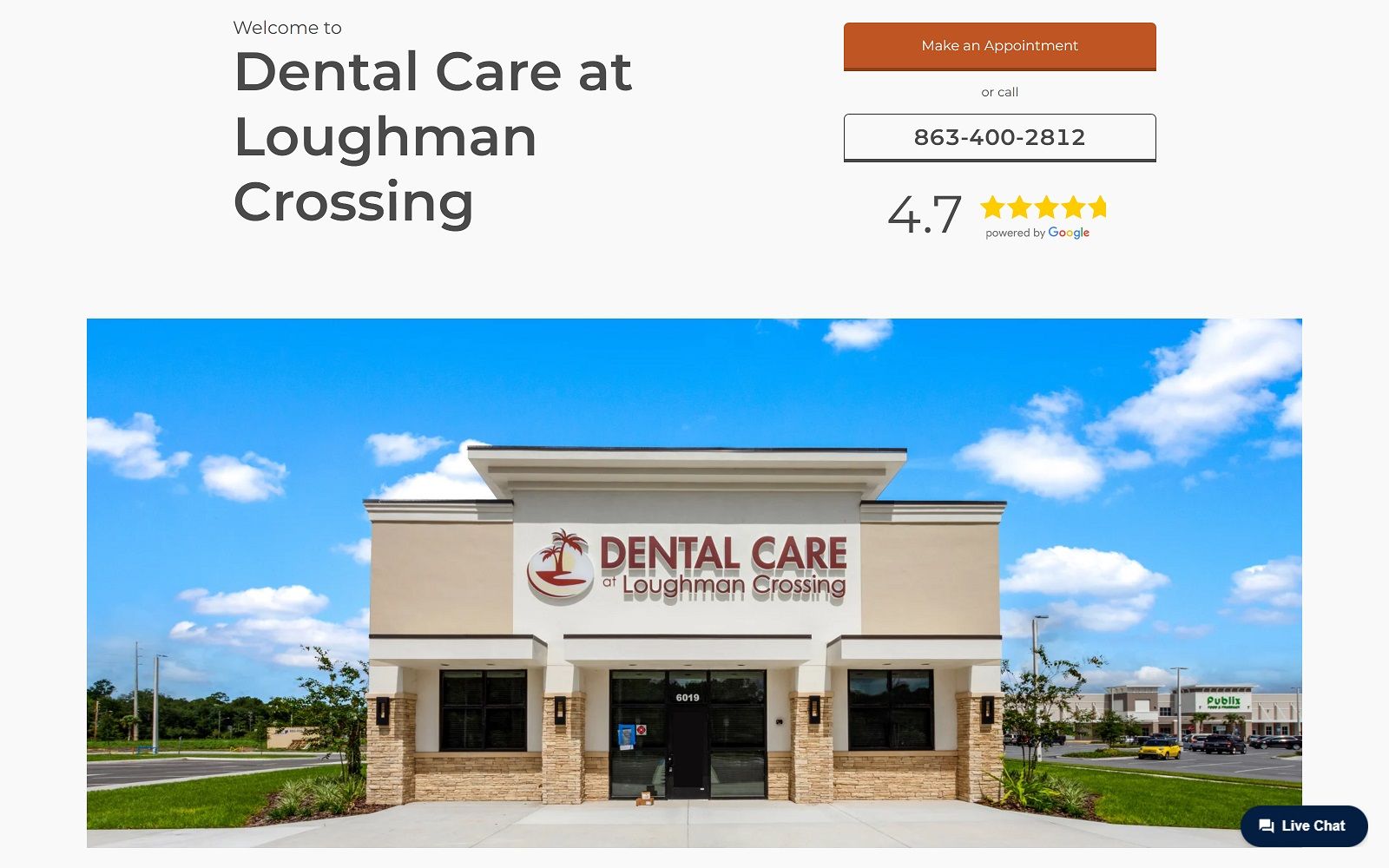 Dentalcareatloughmancrossing. Com screenshot