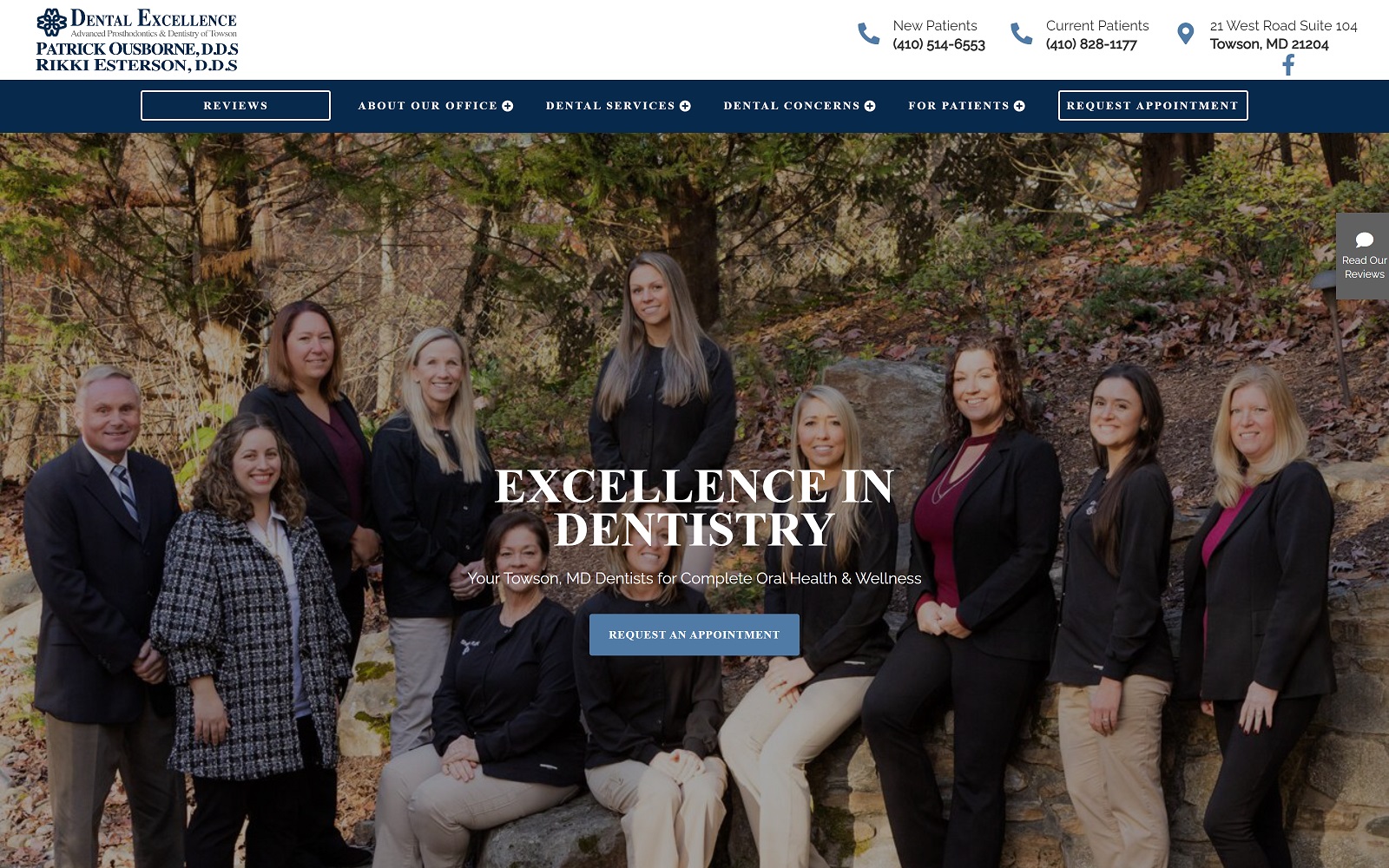 Dentalexcellencetowson. Com screenshot