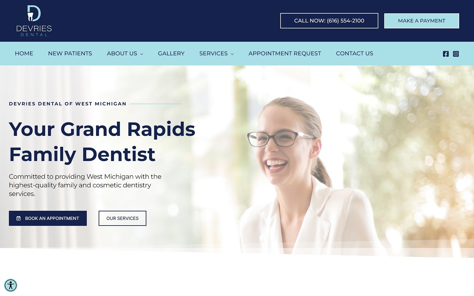 Devriesdentalmi. Com screenshot