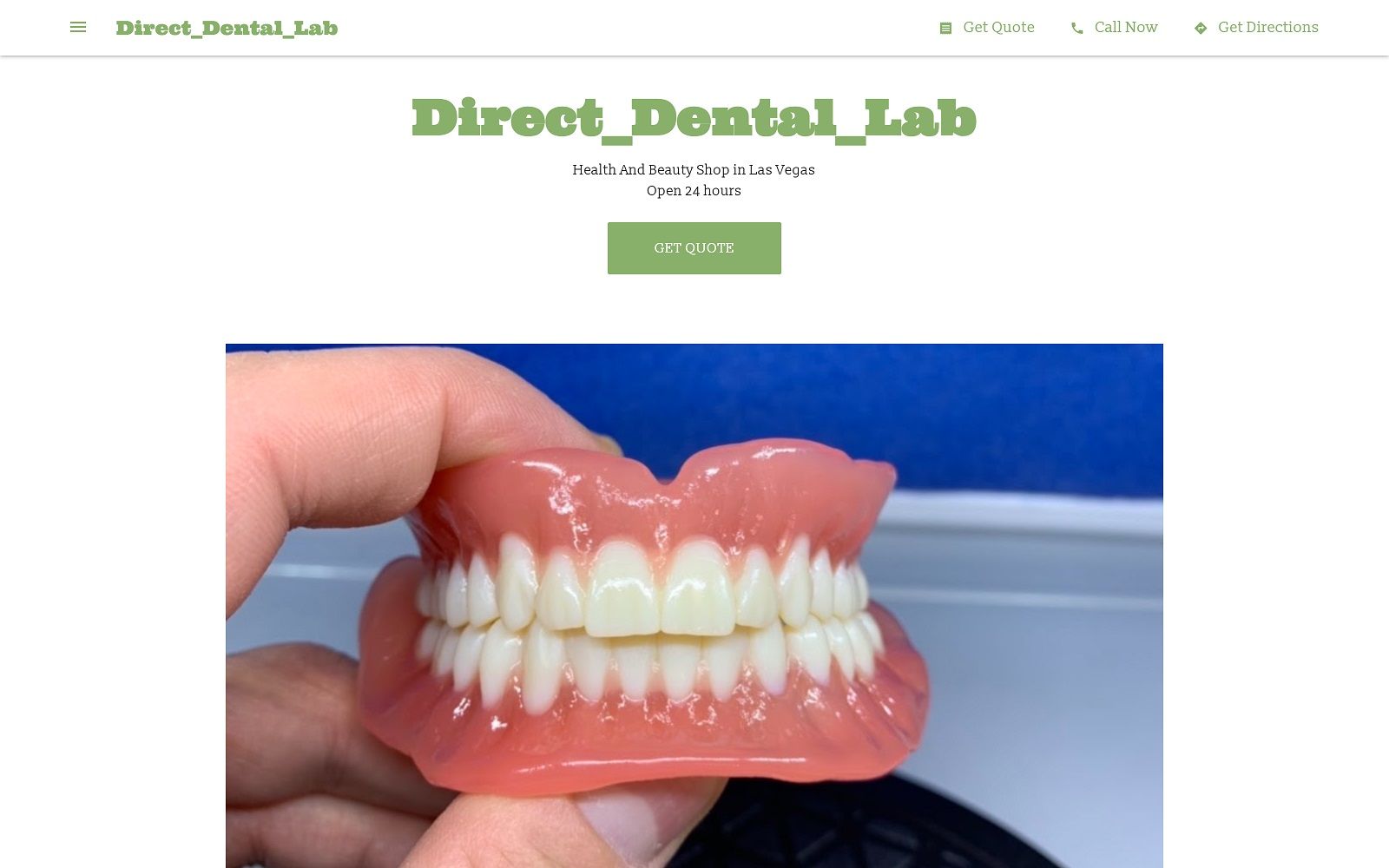 Direct-dental-lab. Business. Site screenshot