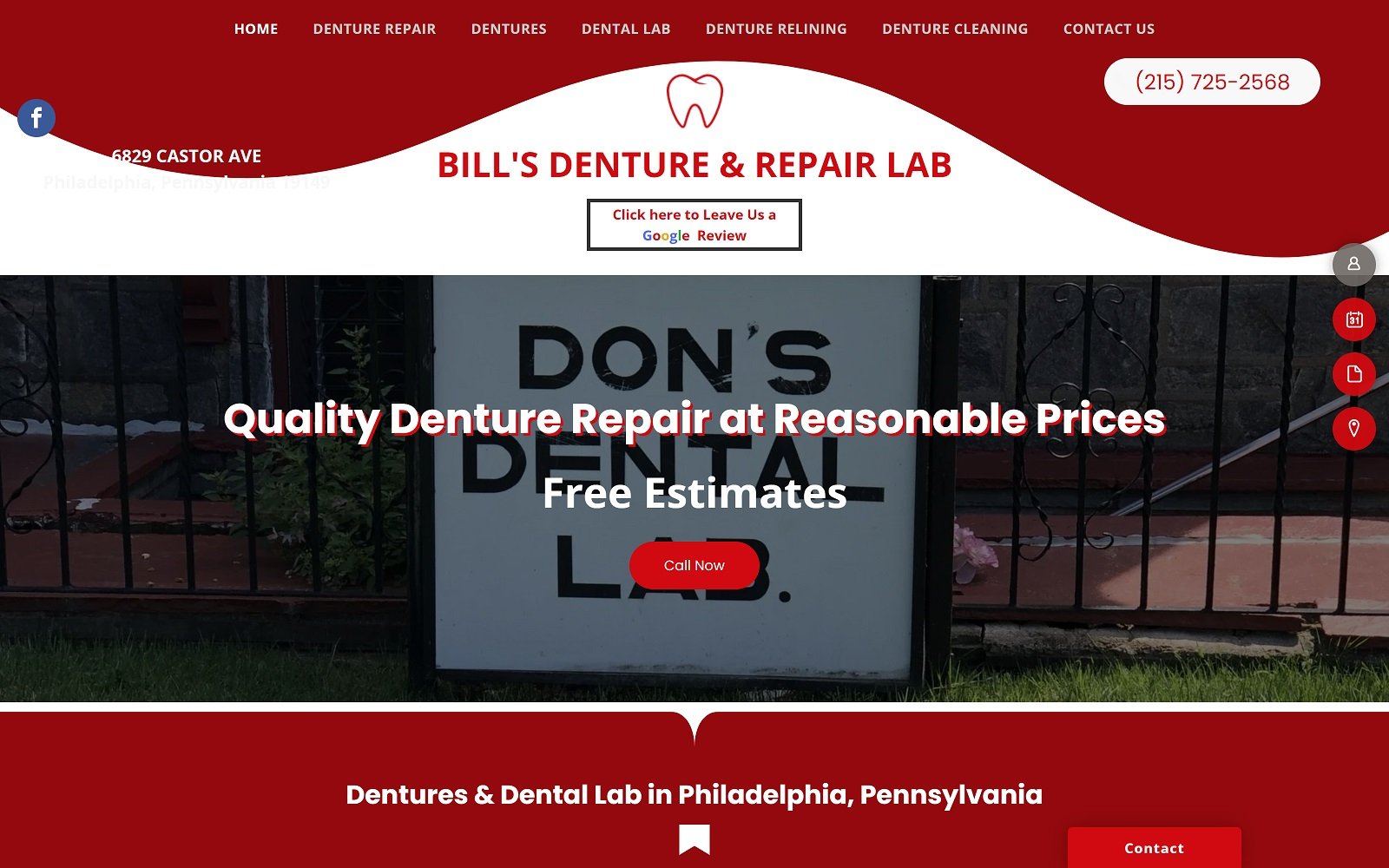 Donsdenturerepairphilapa. Com screenshot