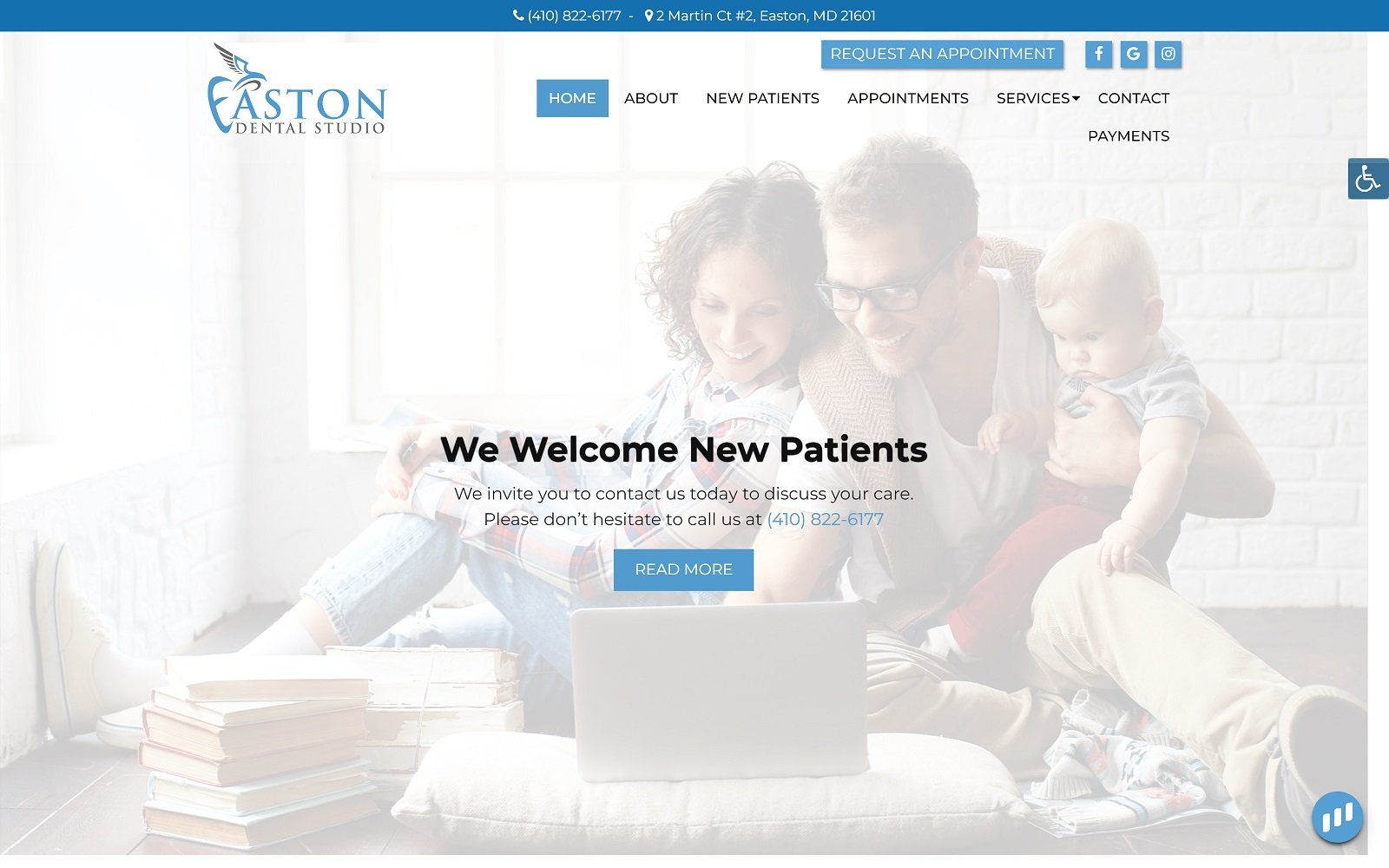 Eastondentalstudio. Com screenshot