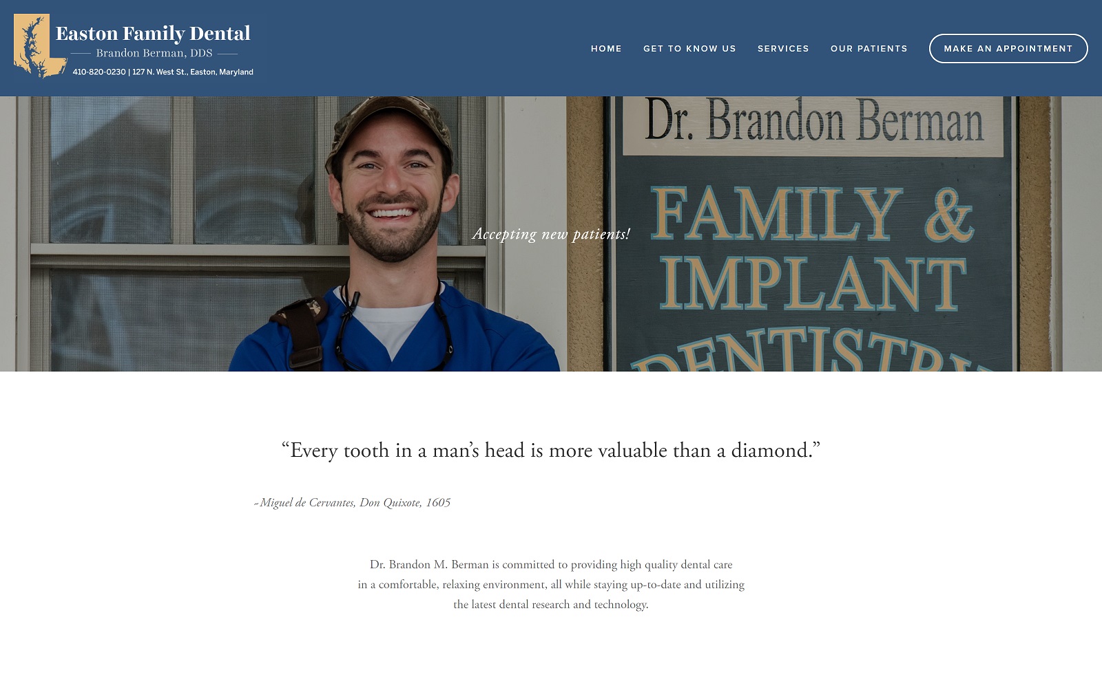 Eastonfamilydentist. Com screenshot