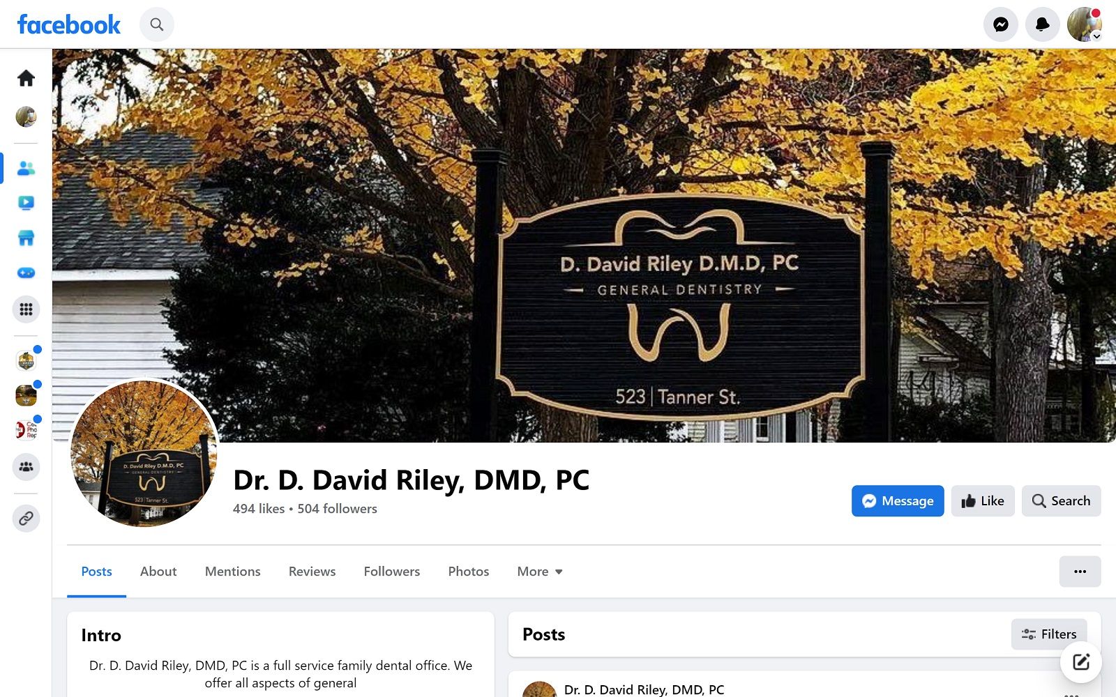 Facebook. Com_dr. D. Davidriley. Dmd screenshot