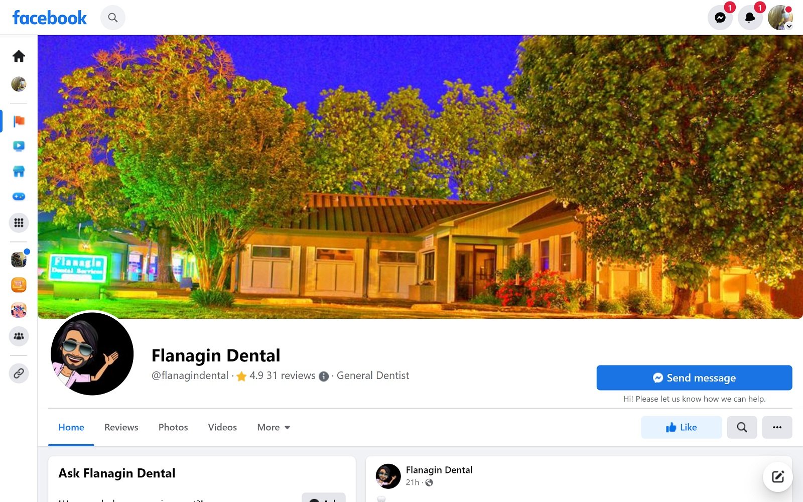 Facebook. Com_flanagindental screenshot