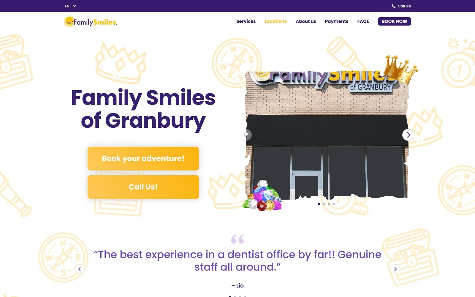 Familysmilesdentist. Com_locations_granbury screenshot