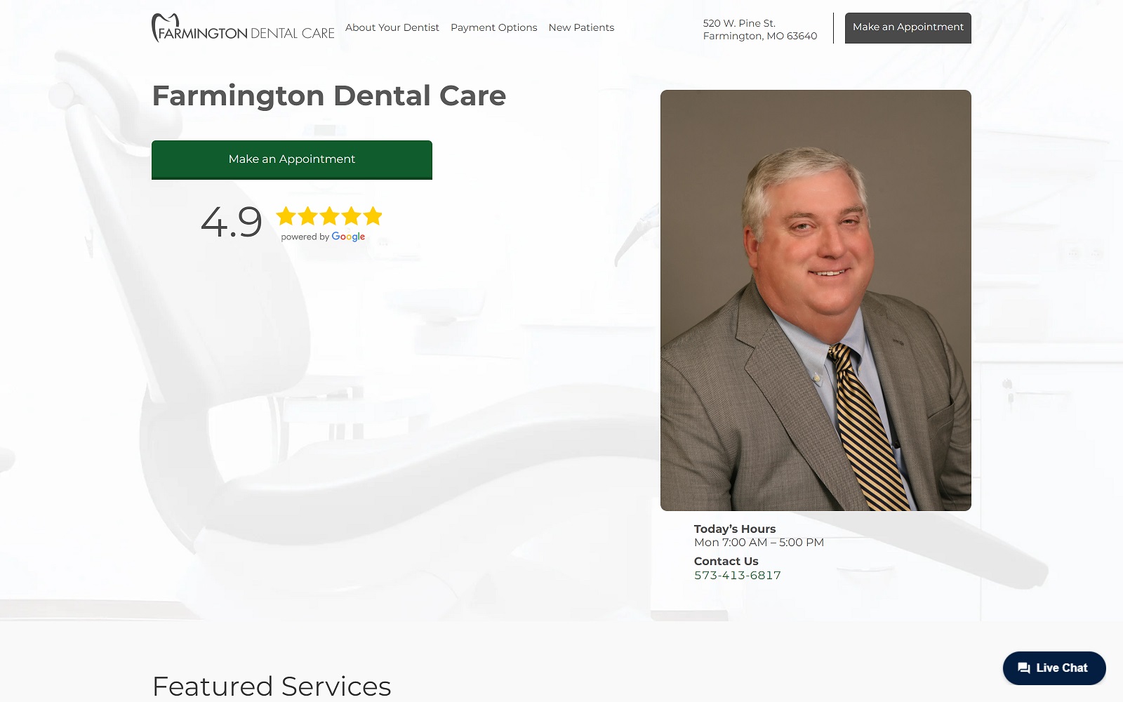 Farmingtondentalcare. Com screenshot