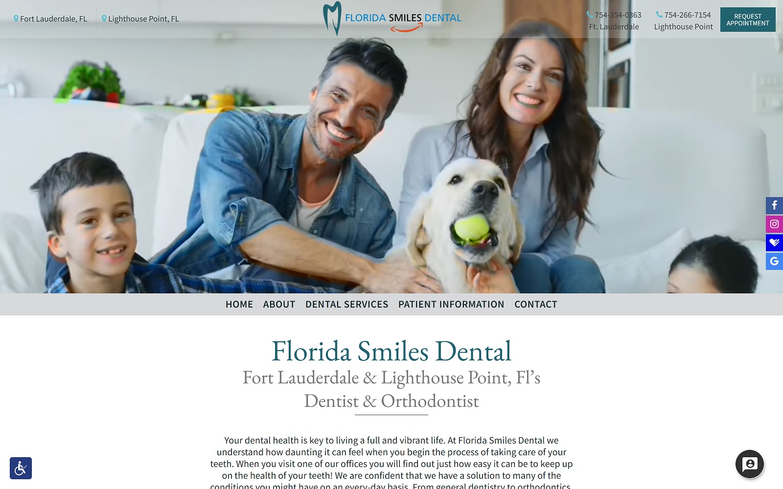 Floridasmilesdental. Com screenshot