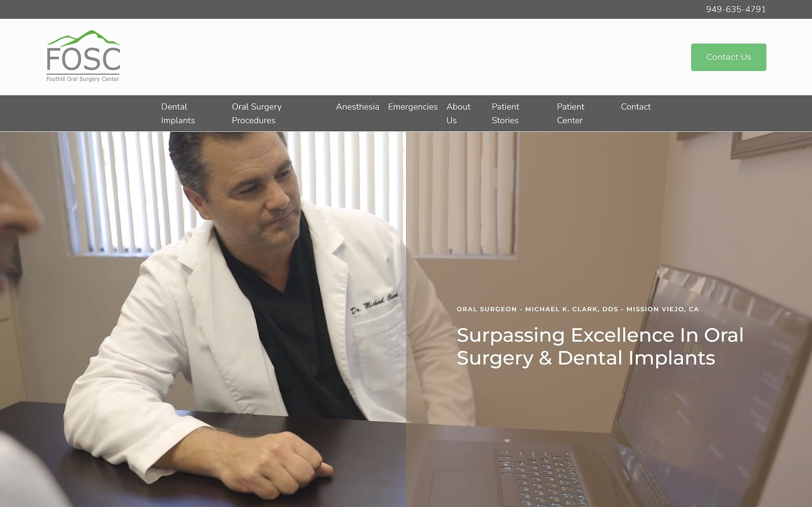 Foothilloralsurgery. Com screenshot