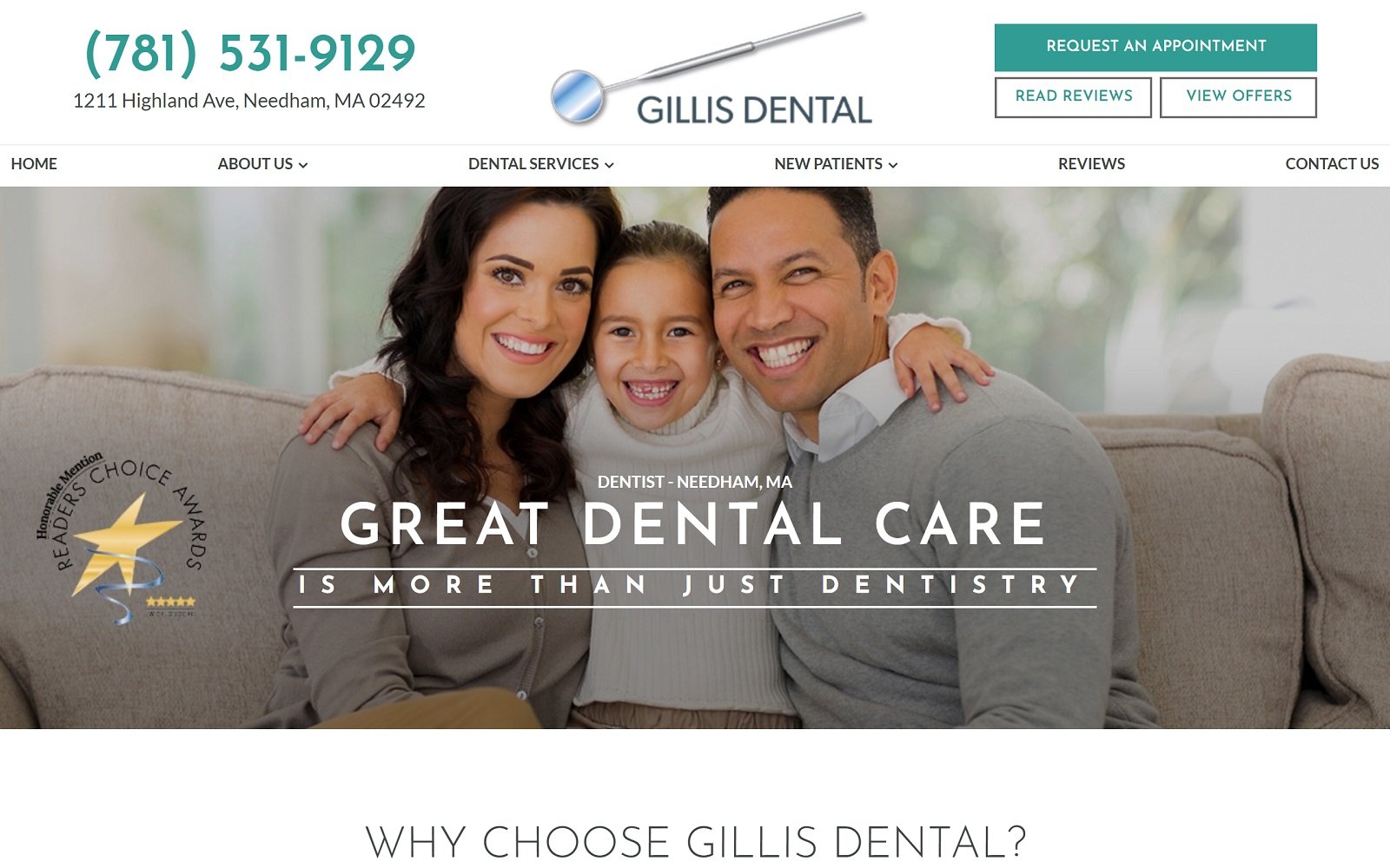 Gillisdental. Com screenshot