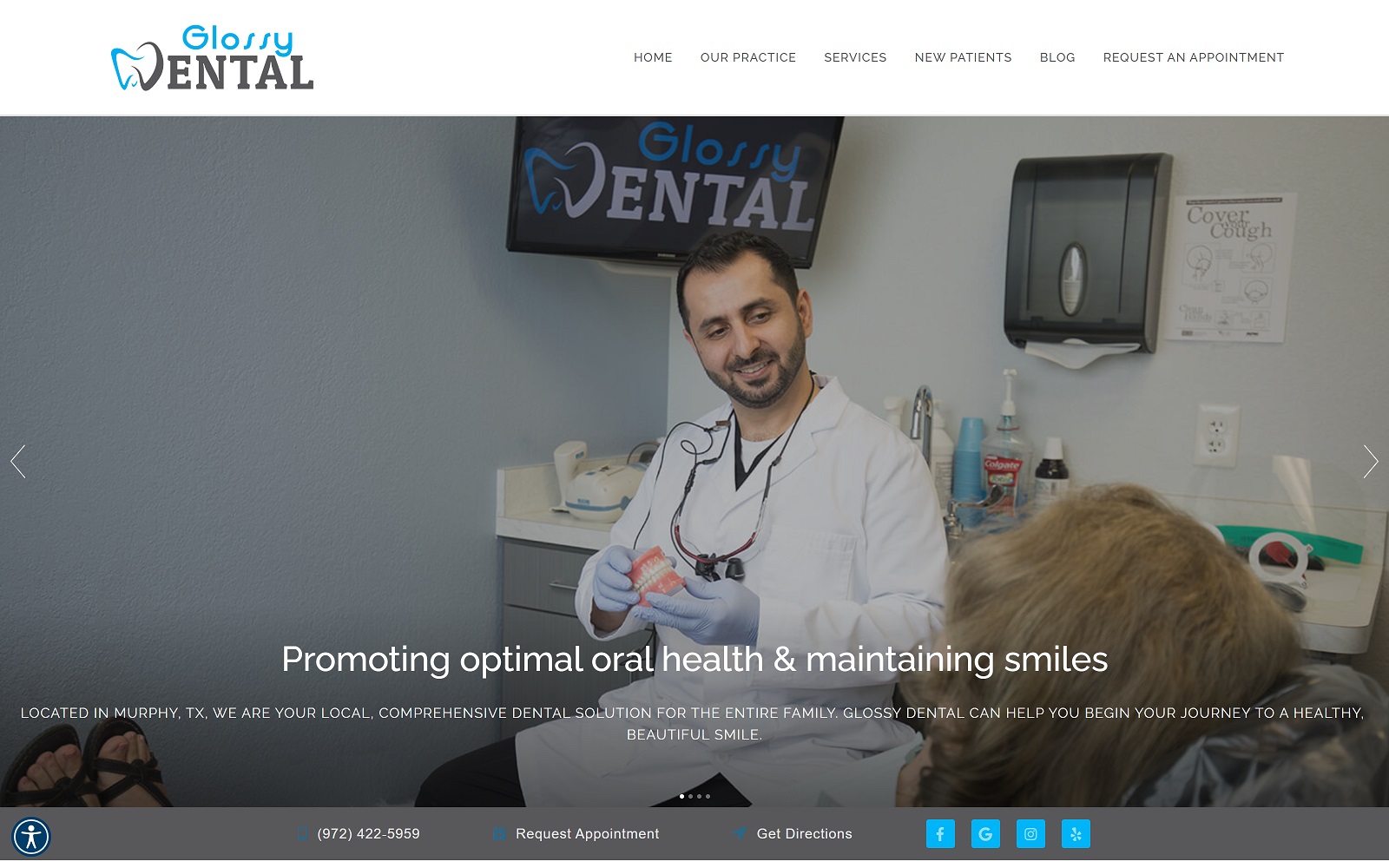 Glossy-dental. Com screenshot