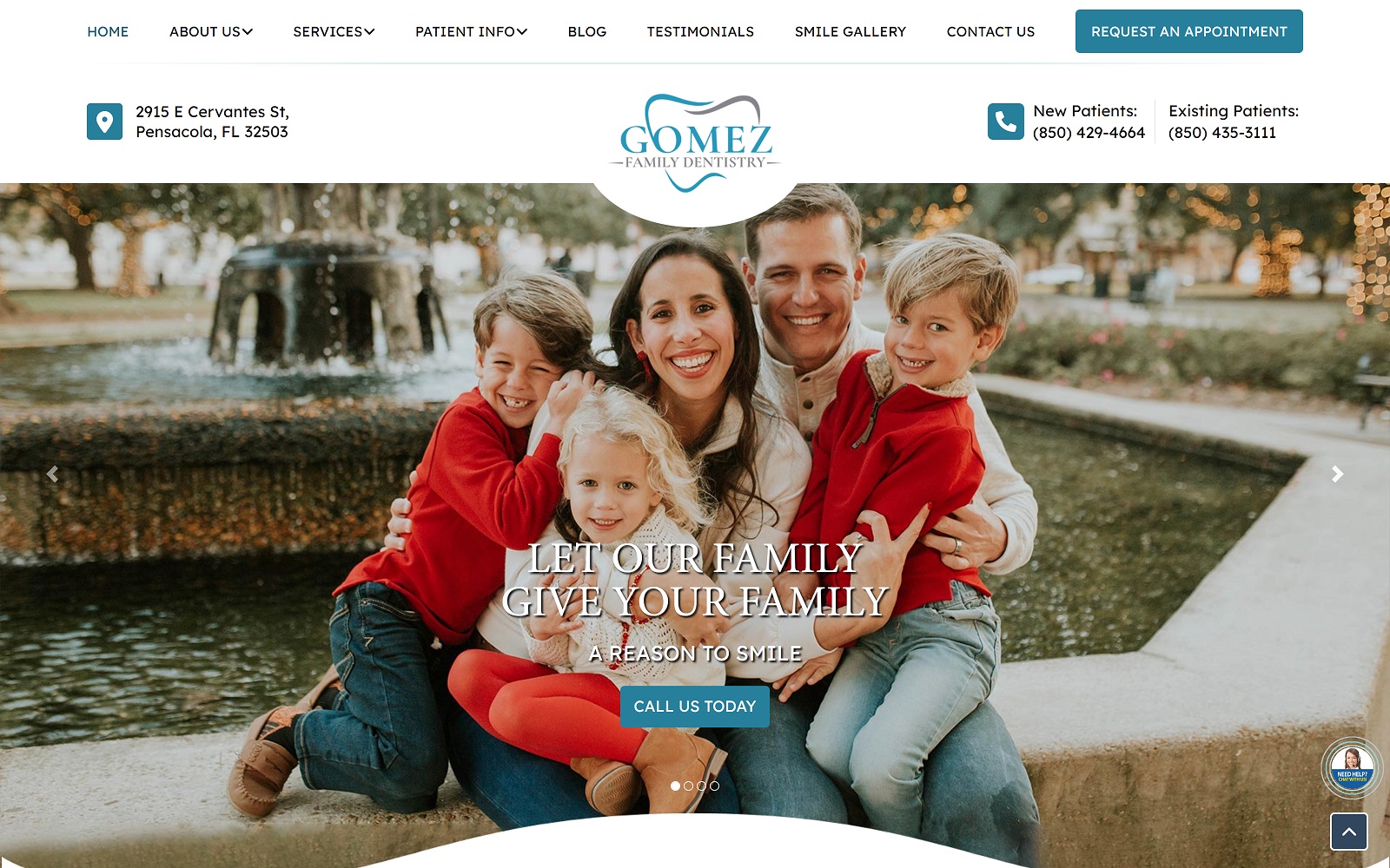 Gomezfamilydentist. Com screenshot