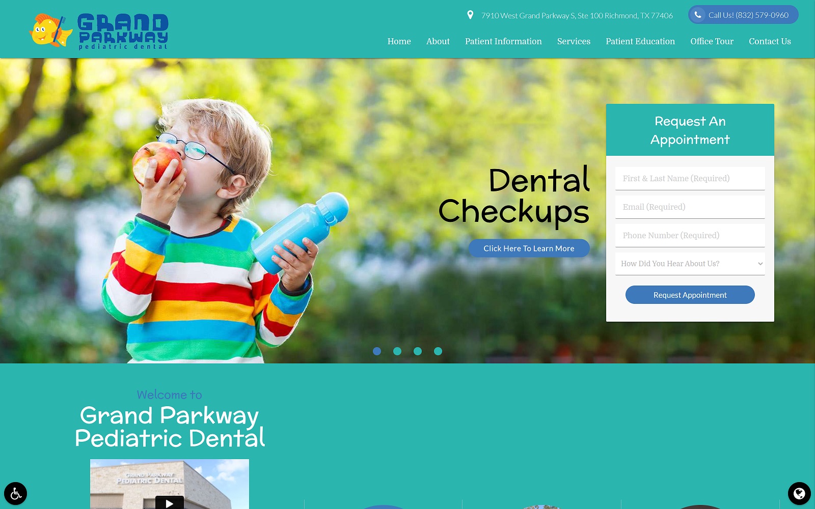 Grandparkwaypediatricdental. Com screenshot