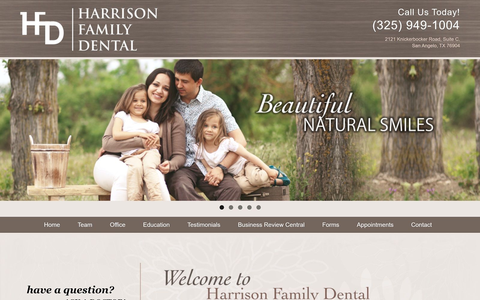 Harrisonfamilydentaltx. Com screenshot