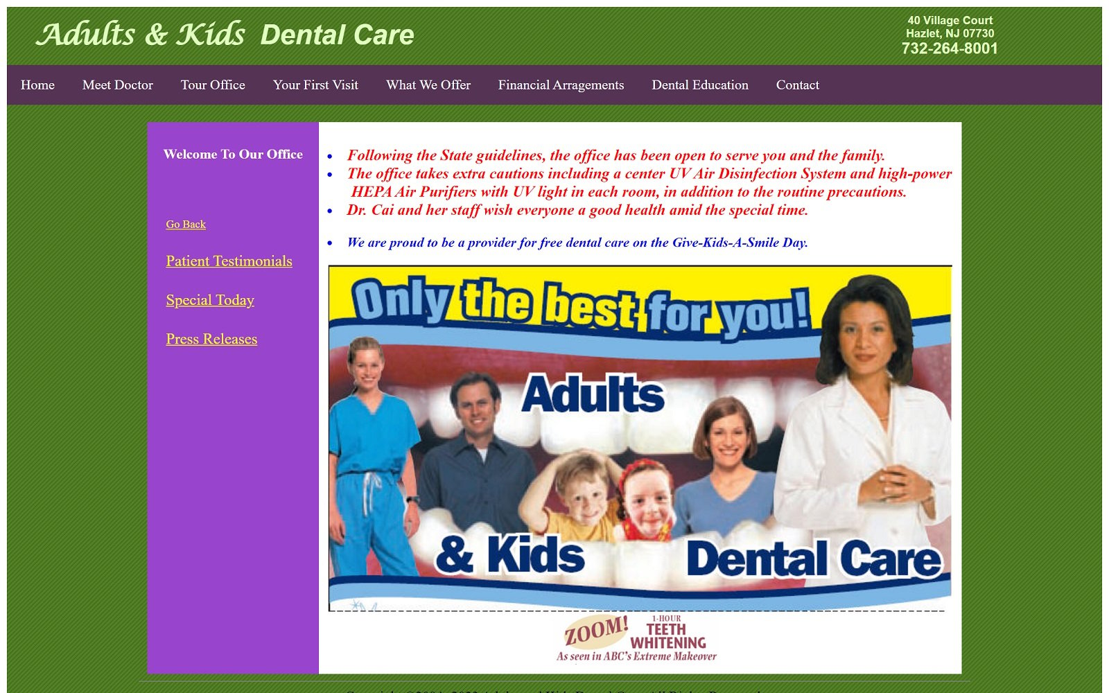 Hazletdental. Com screenshot