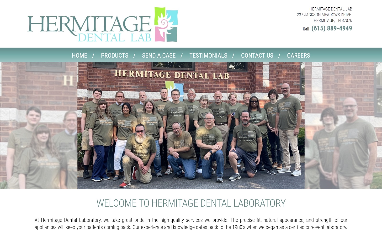 Hermitagedentallab. Com screenshot