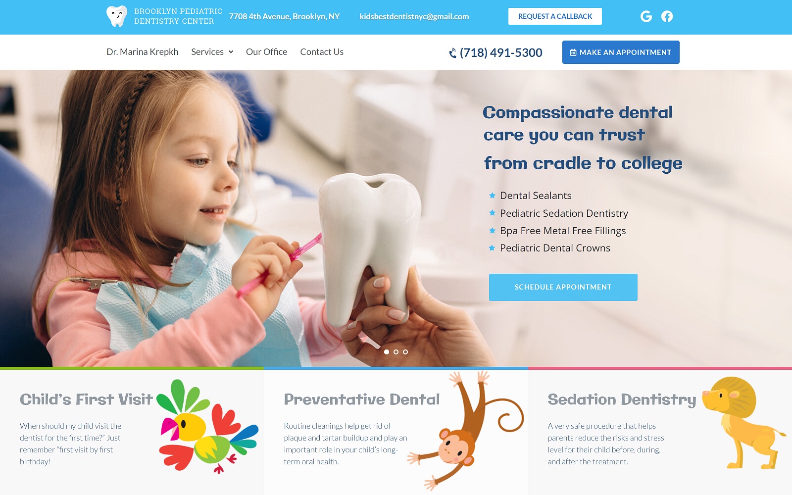 Kidsbestdentistnyc. Com screenshot