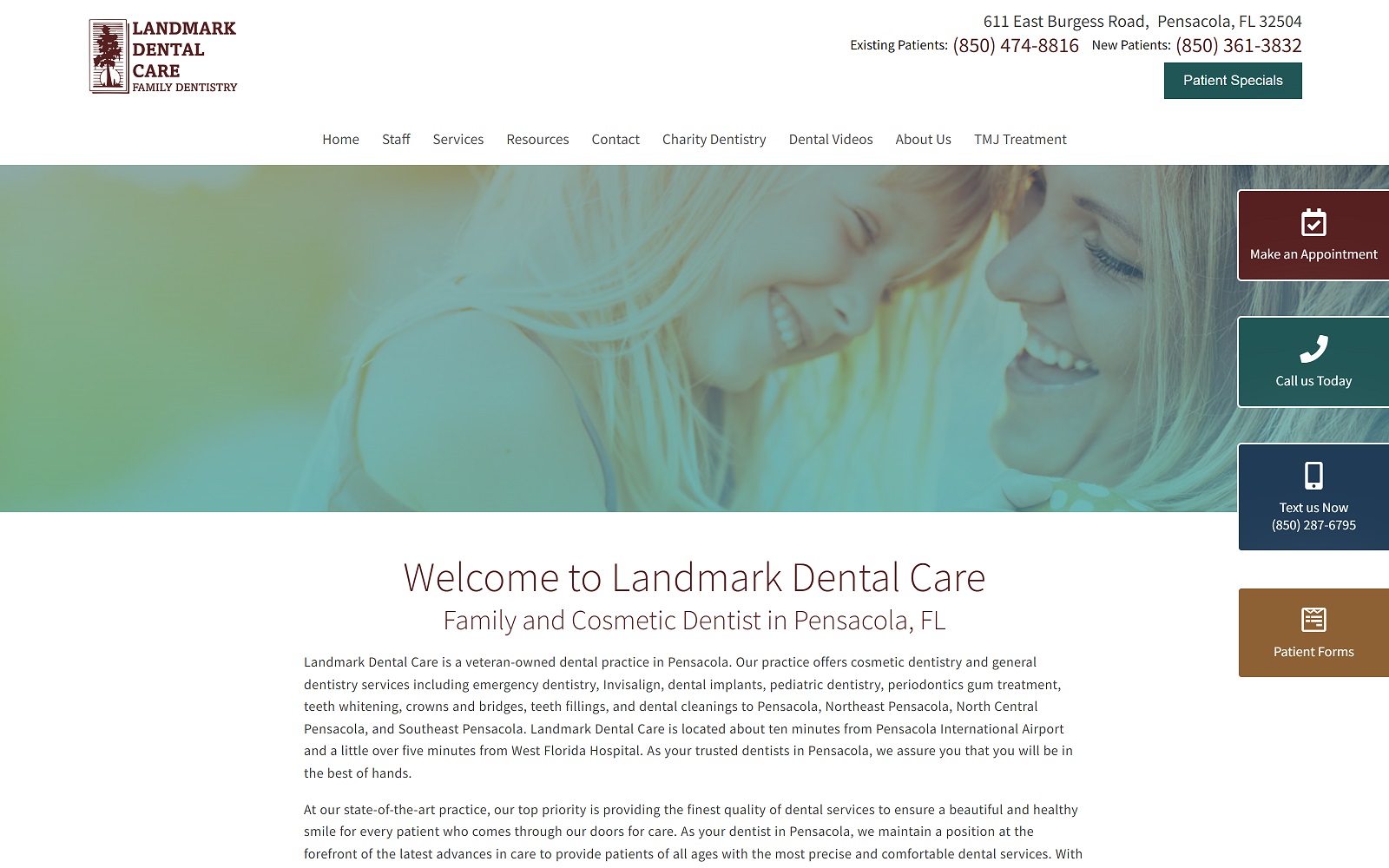 Landmarkdentalteam. Com screenshot