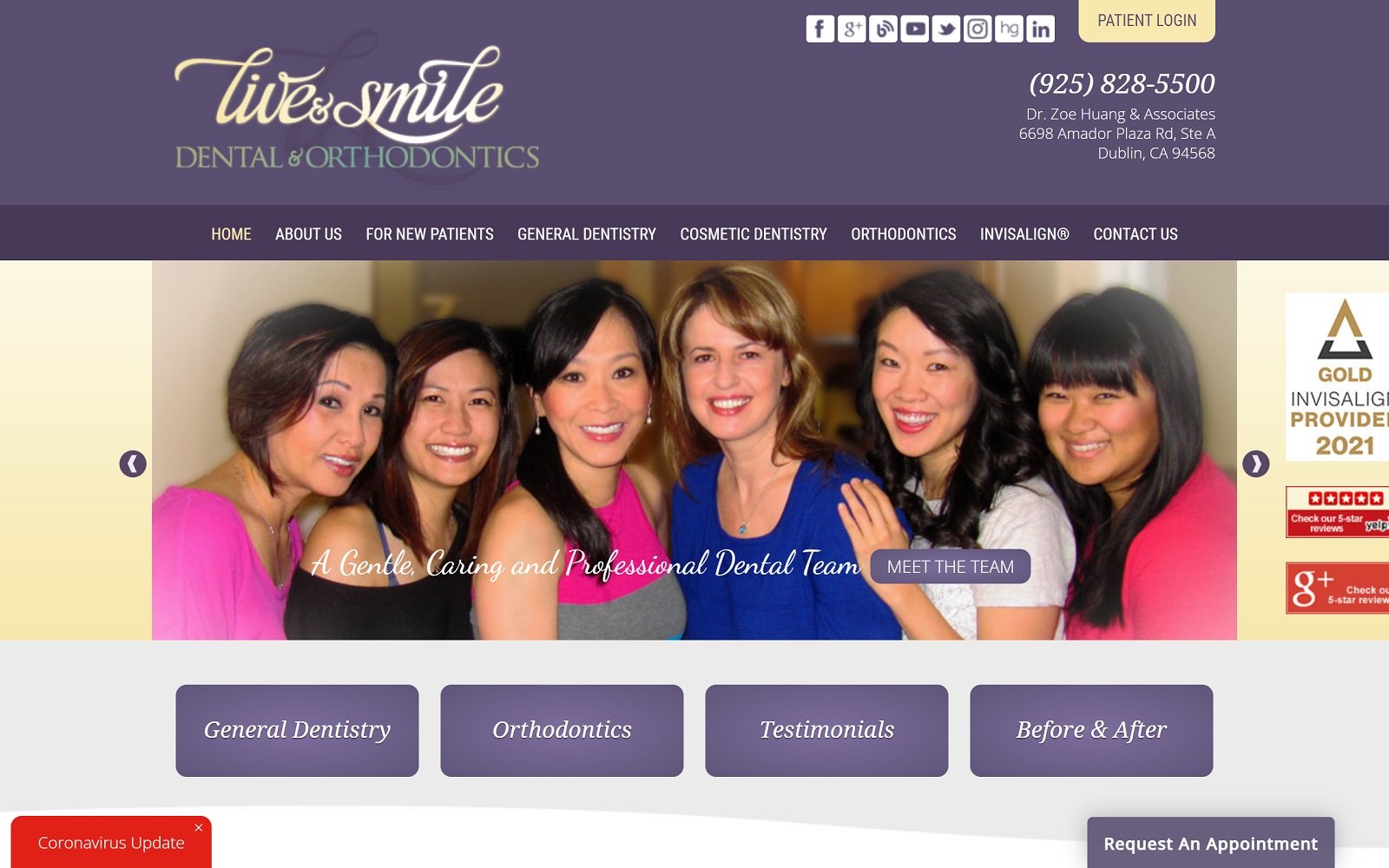 Liveandsmiledental. Com screenshot