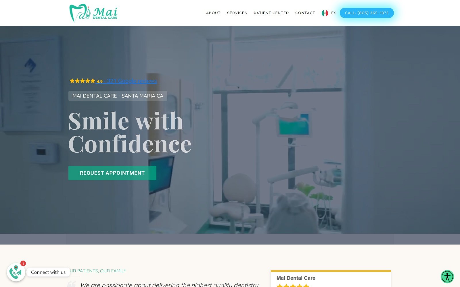 Maidentalcares. Com screenshot