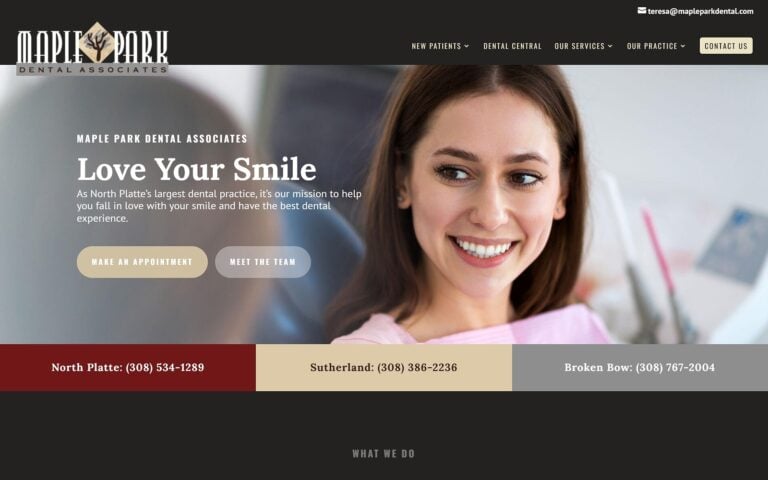 mapleparkdental.com screenshot