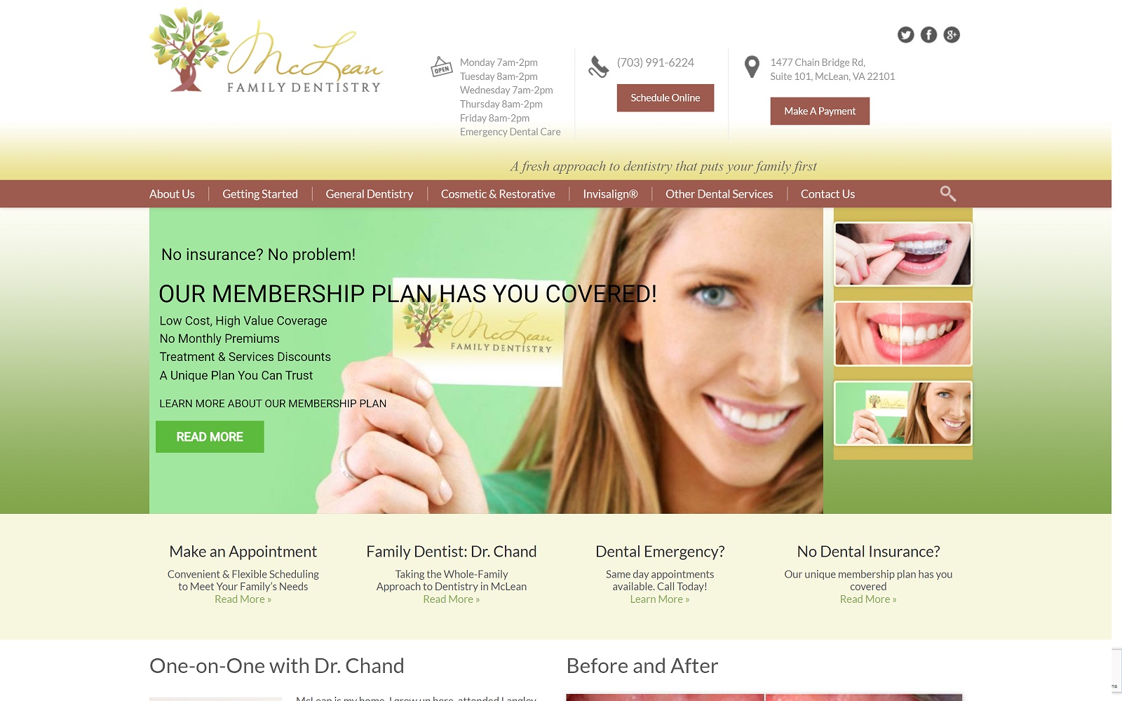 Mcleanfamilydentistry. Com screenshot