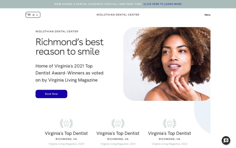 midlothiandentalcenter.com screenshot