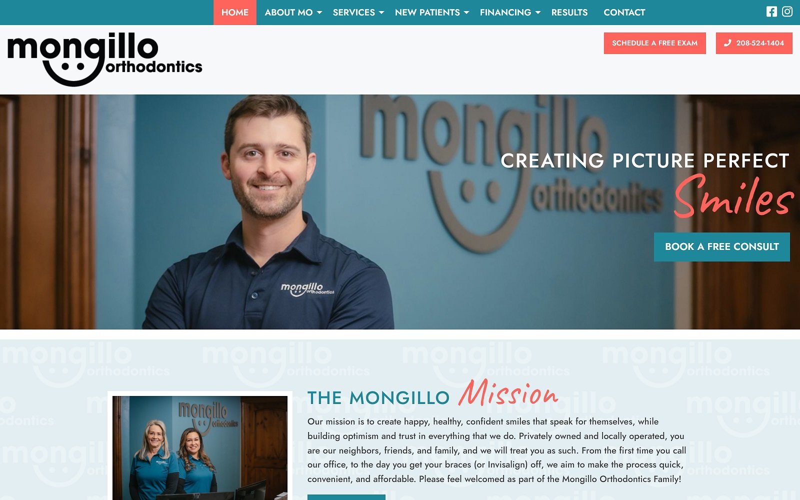 Mongilloortho. Com screenshot