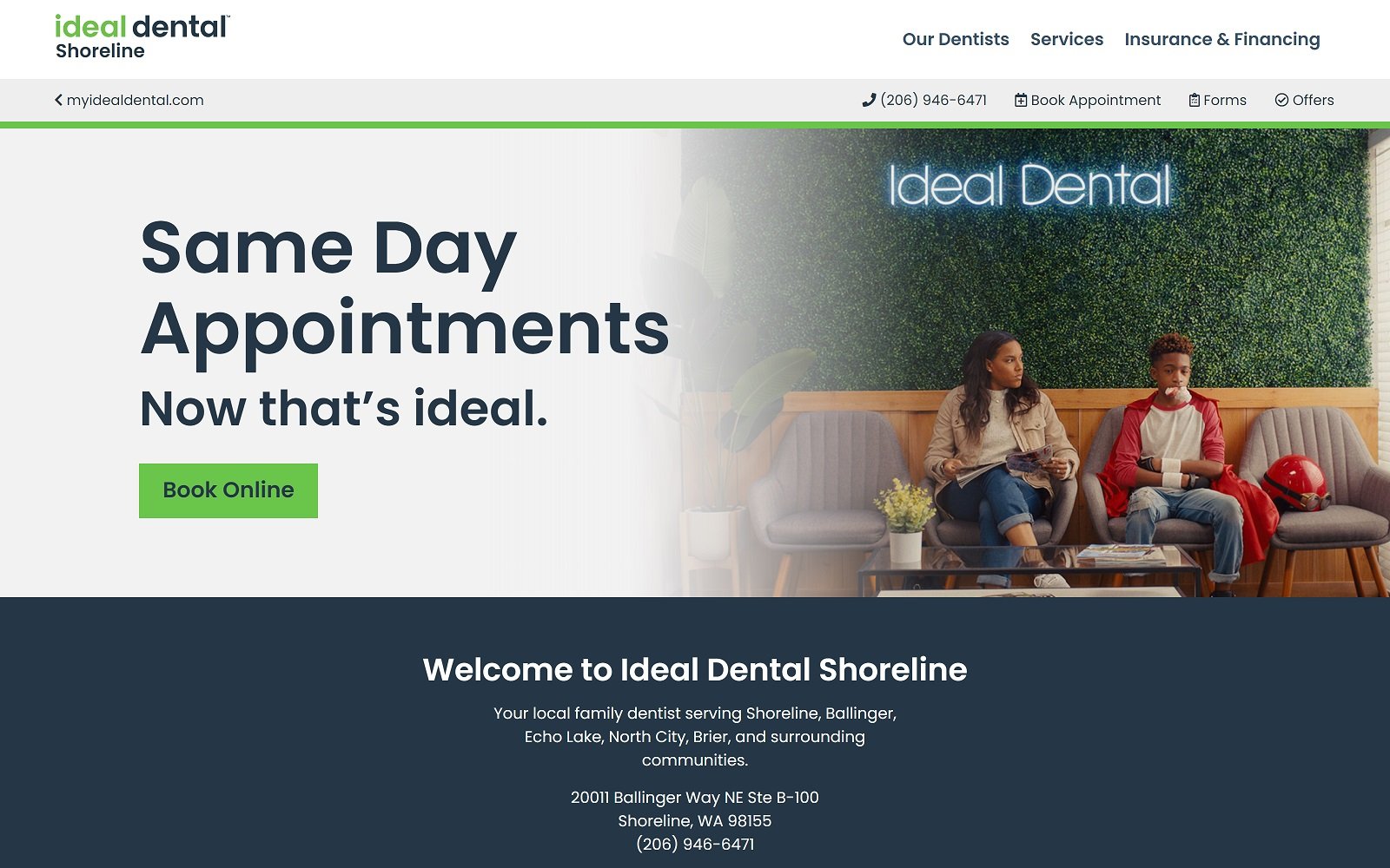 Myidealdental. Com_shoreline screenshot