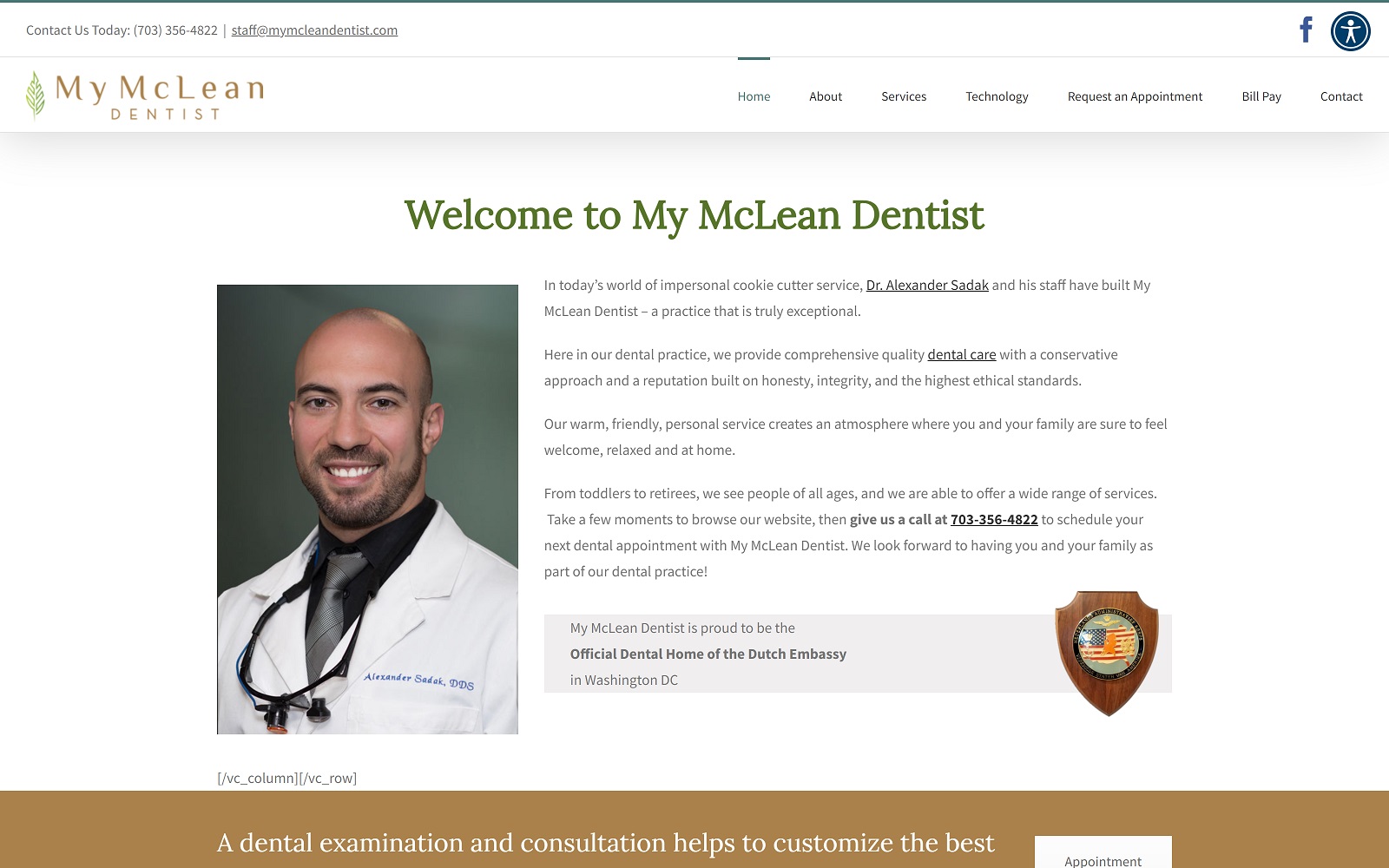 Mymcleandentist. Com screenshot