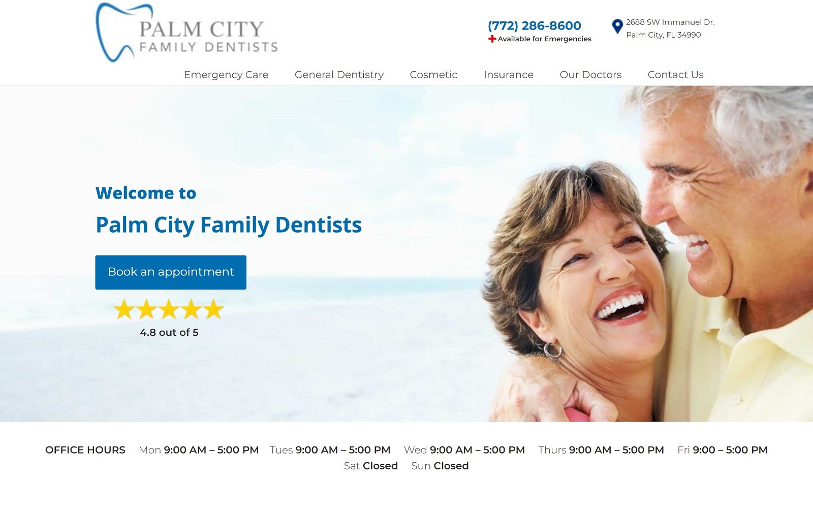 Palmcityfamilydentists. Com screenshot