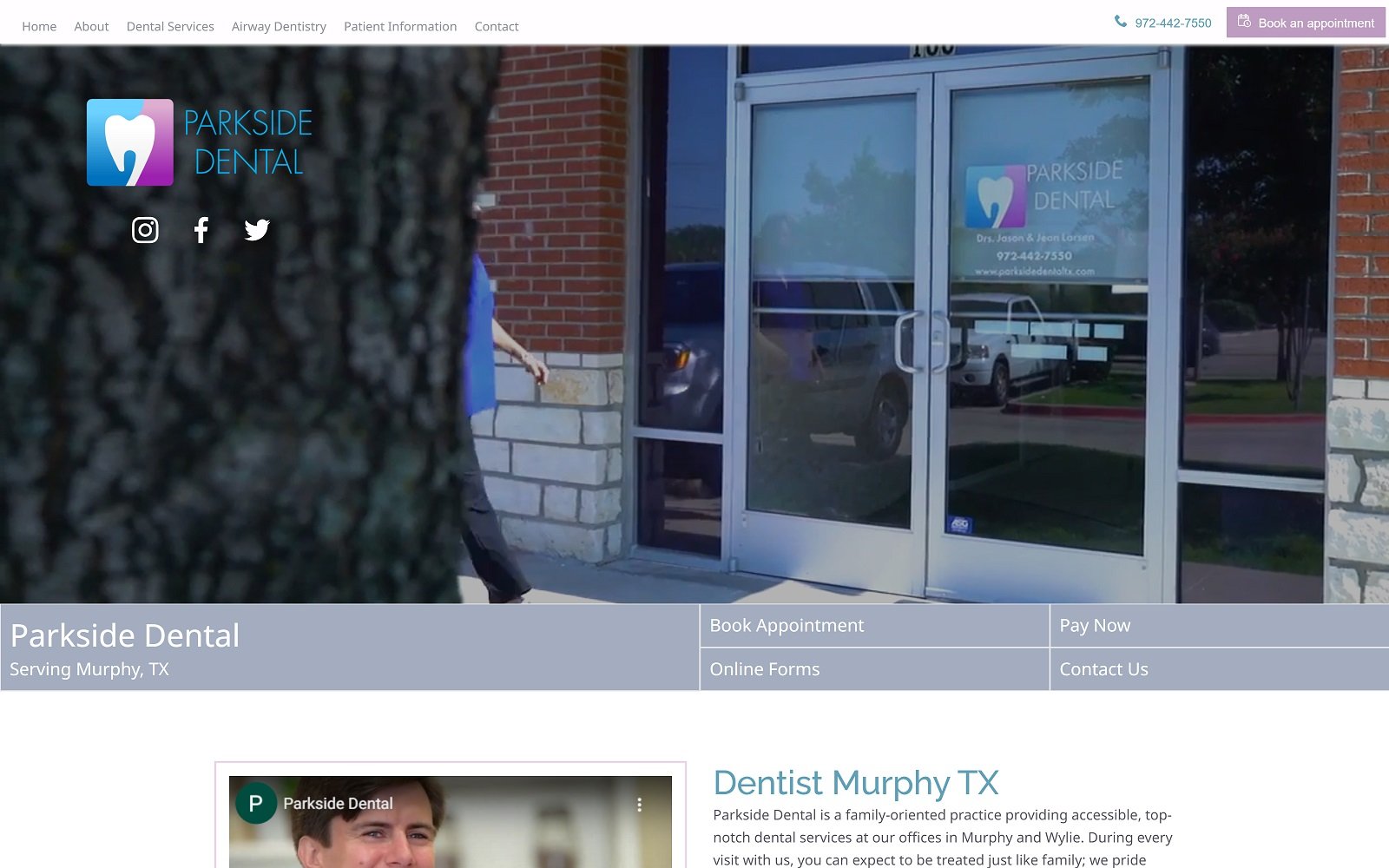 Parksidedentaltx. Com screenshot