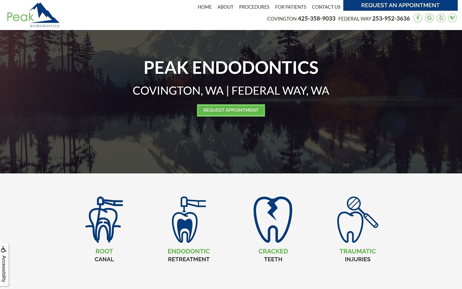 Peakendodontics. Com screenshot