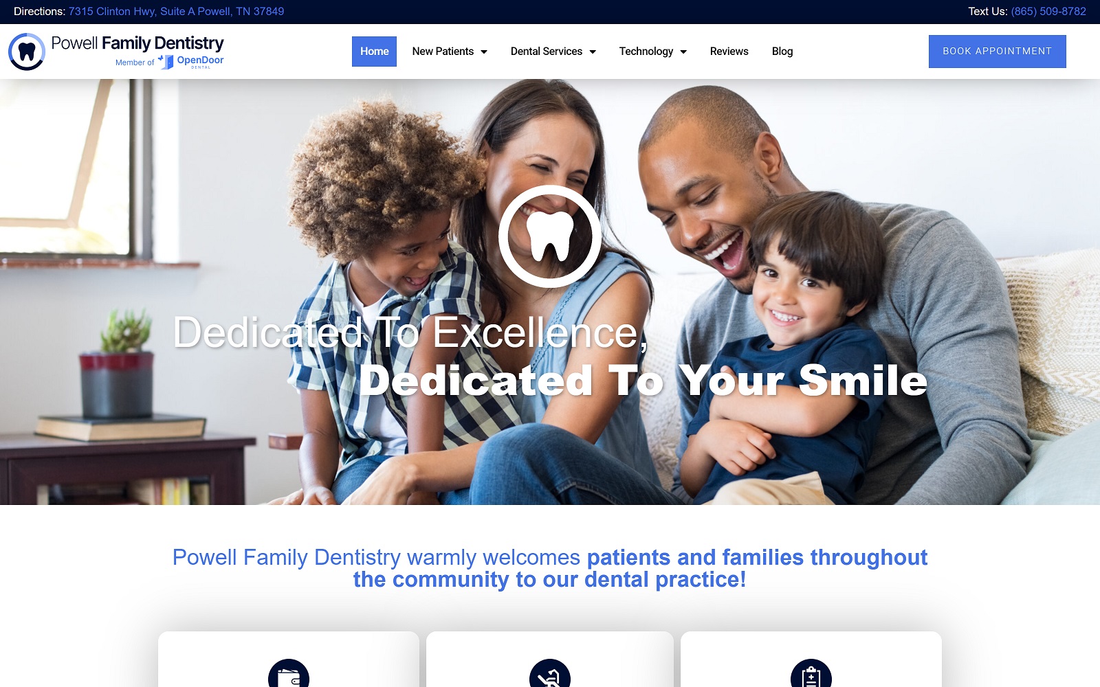 Powelltnfamilydentist. Com screenshot