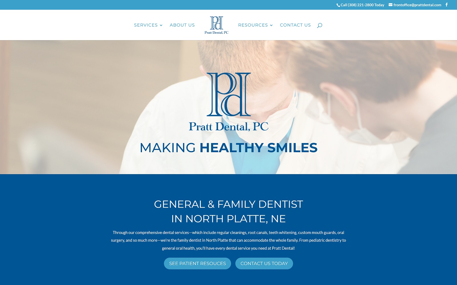 Prattdental. Com screenshot