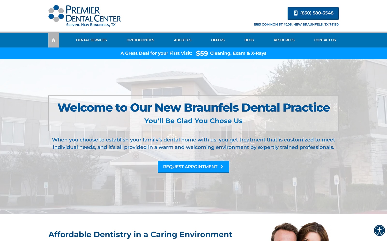 Premierdentalnb. Com screenshot