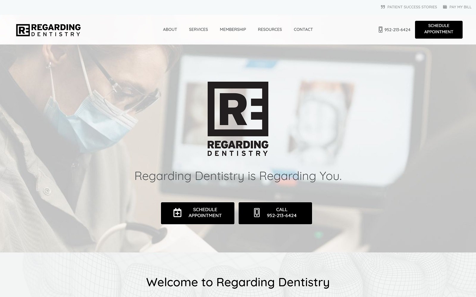 Regardingdentistry. Com screenshot