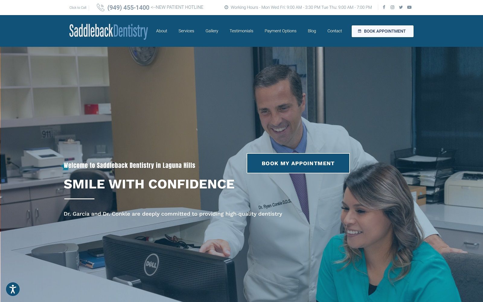 Saddlebackdentistry. Com screenshot