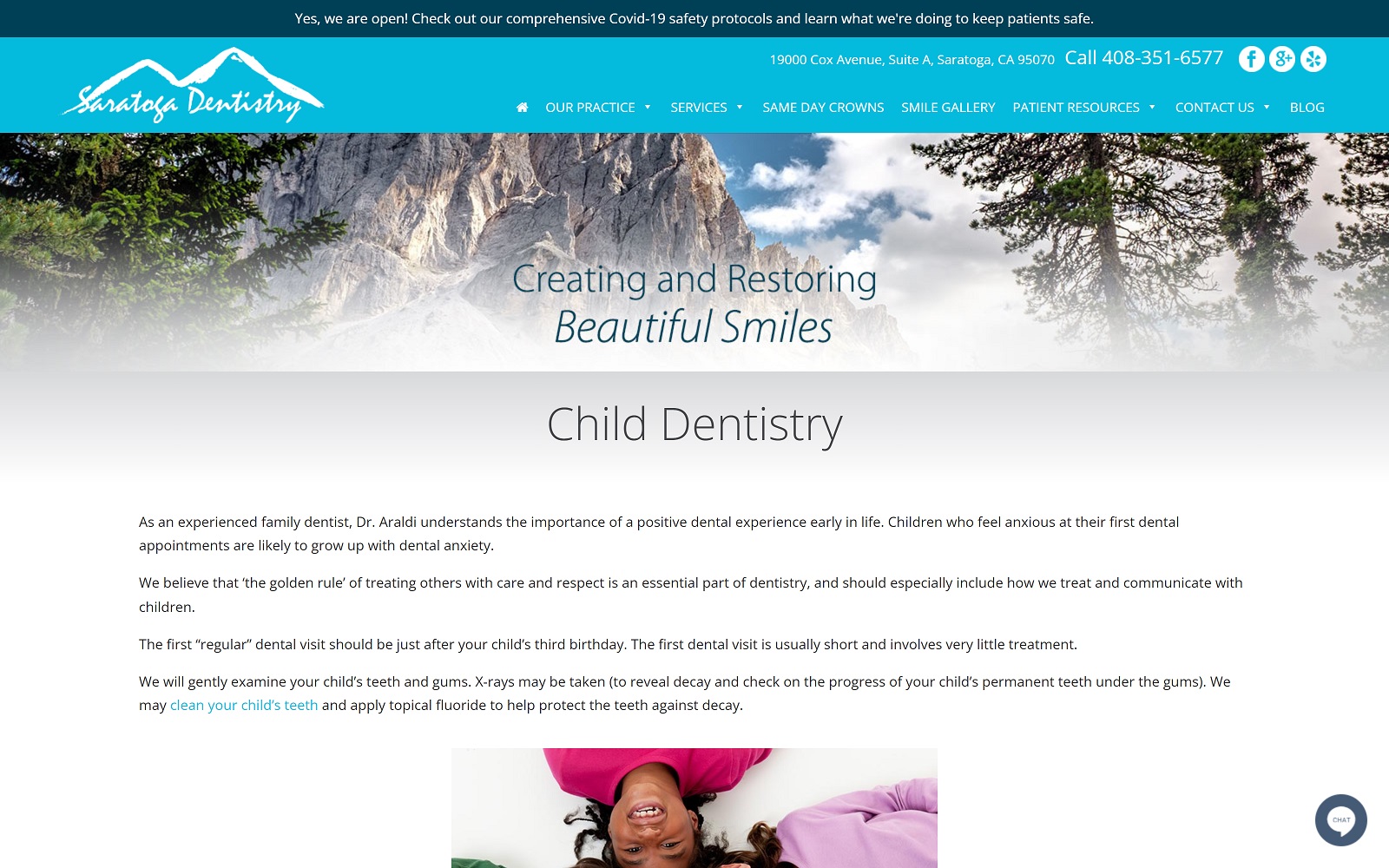 Saratogadentistry. Com_services_child-dentistry screenshot